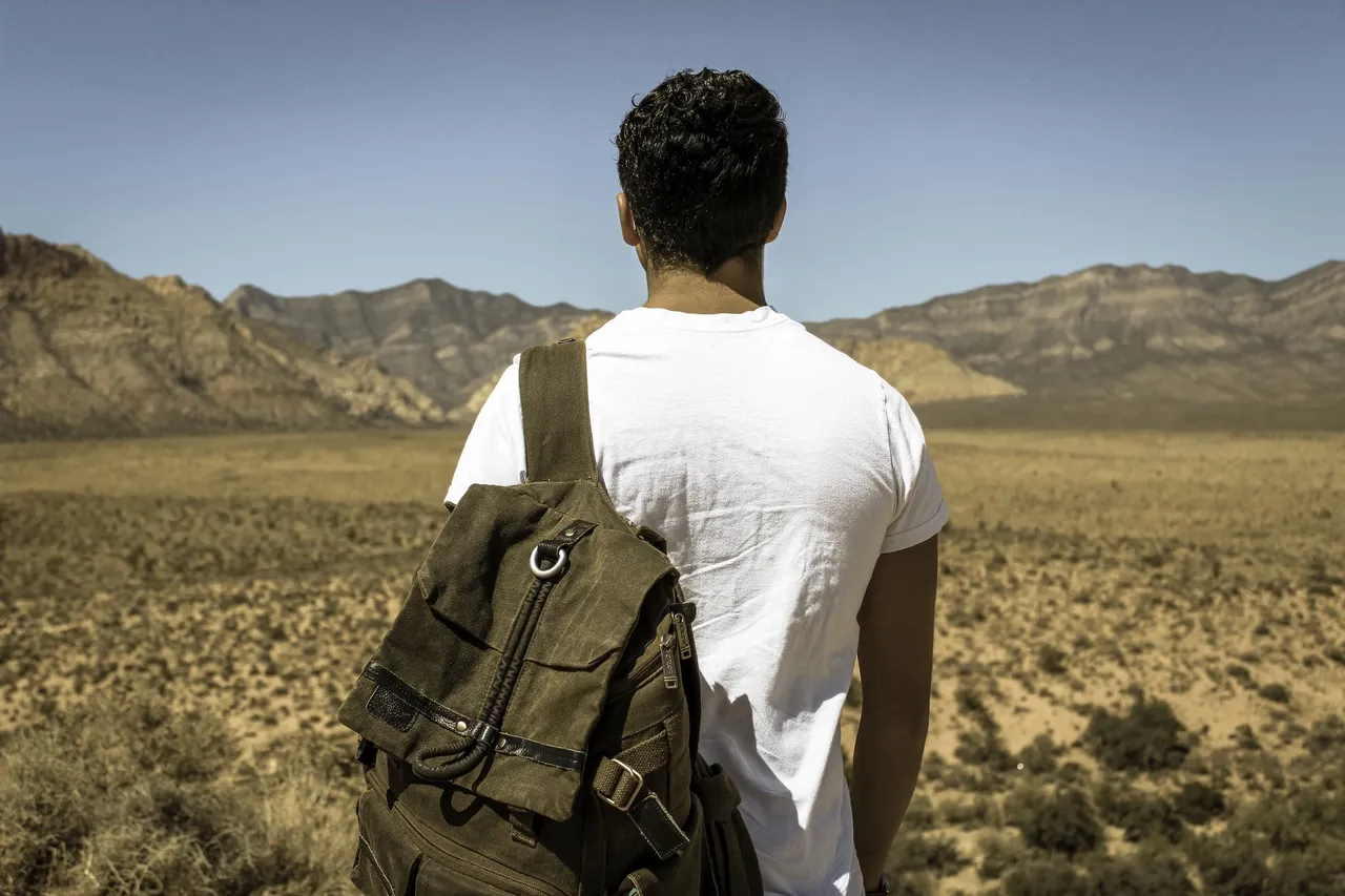 man looking at nothingness