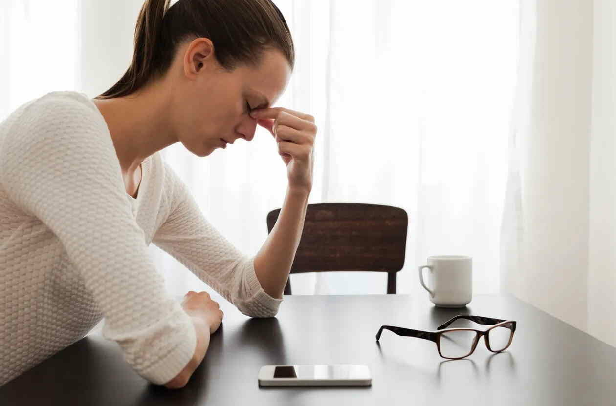 woman looking stressed