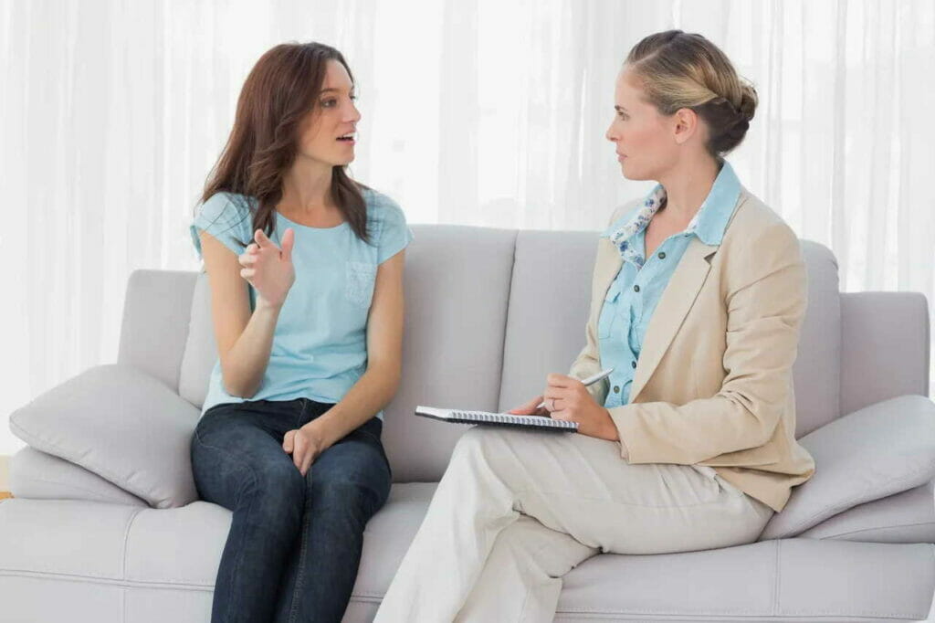woman talking to psychiatrist
