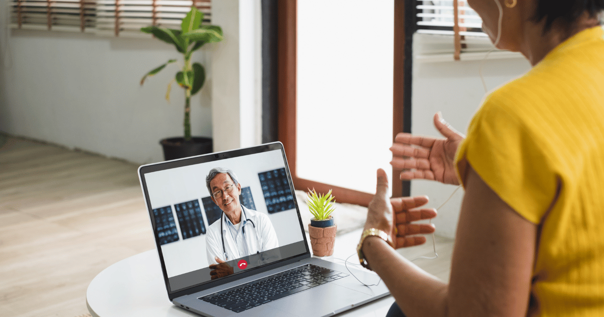 woman during a telehealth psychiatry session