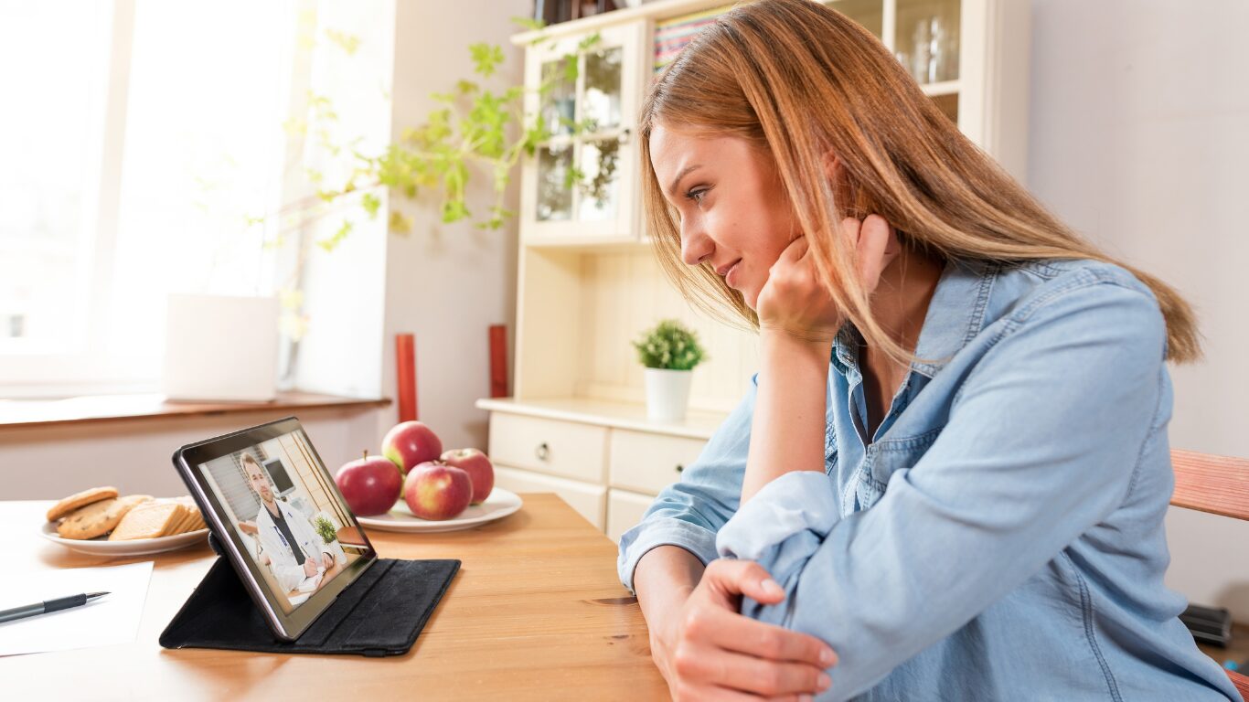 woman having an initial consultation for online adhd treatment